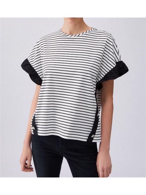 Striped top with jewel buttons Liu Jo | WA6496J4909.P9442